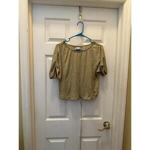 Free people Beach Small Blaine Short Sleeve Blouse Cyprus Green